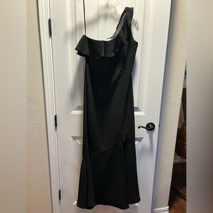 Danny & Nicole Black One-Shoulder Dress
